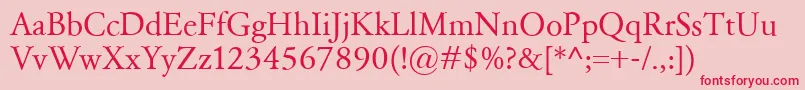 GaramondClassico Font – Red Fonts on Pink Background