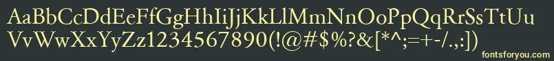 GaramondClassico Font – Yellow Fonts on Black Background