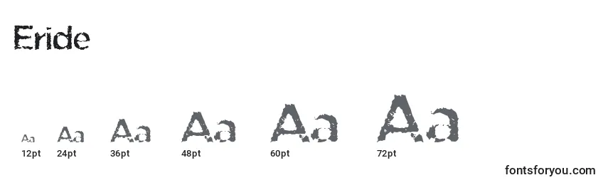 Размеры шрифта Eride