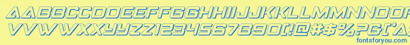 Strikefighter3Dital Font – Blue Fonts on Yellow Background