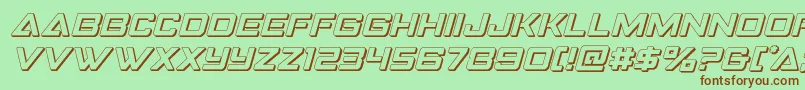 Strikefighter3Dital-fontti – ruskeat fontit vihreällä taustalla
