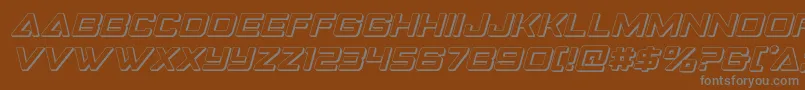 フォントStrikefighter3Dital – 茶色の背景に灰色の文字