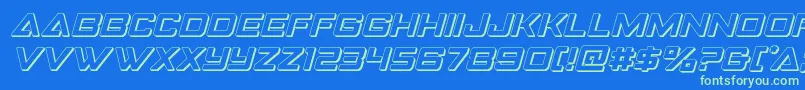 Strikefighter3Dital Font – Green Fonts on Blue Background