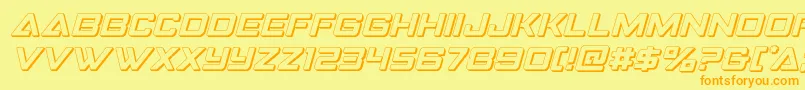 Strikefighter3Dital Font – Orange Fonts on Yellow Background