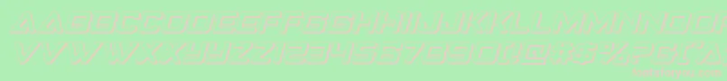 Strikefighter3Dital-Schriftart – Rosa Schriften auf grünem Hintergrund