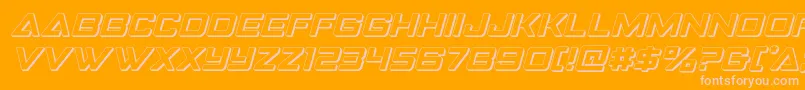 Strikefighter3Dital-Schriftart – Rosa Schriften auf orangefarbenem Hintergrund