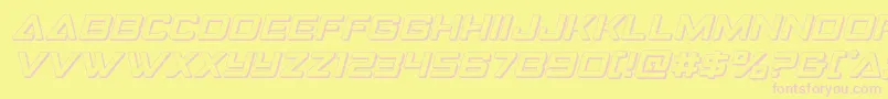 Strikefighter3Dital-Schriftart – Rosa Schriften auf gelbem Hintergrund