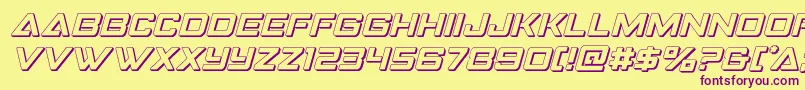 Strikefighter3Dital Font – Purple Fonts on Yellow Background