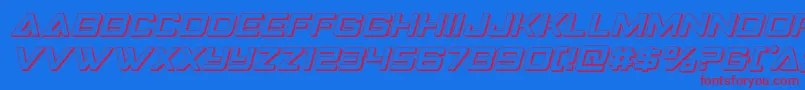 フォントStrikefighter3Dital – 赤い文字の青い背景