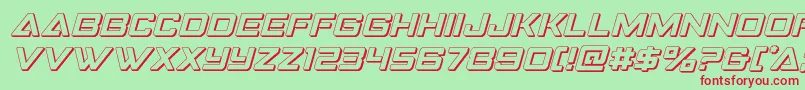 Strikefighter3Dital-fontti – punaiset fontit vihreällä taustalla