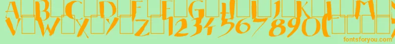 Czcionka EasternBrush – pomarańczowe czcionki na zielonym tle
