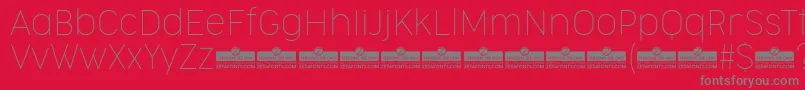CocogooseNarrowThinTrial Font – Gray Fonts on Red Background