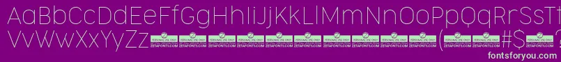 CocogooseNarrowThinTrial Font – Green Fonts on Purple Background