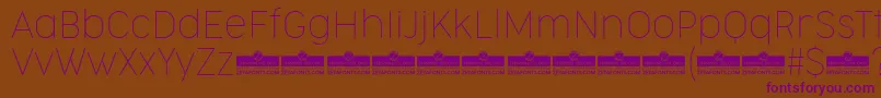 CocogooseNarrowThinTrial Font – Purple Fonts on Brown Background