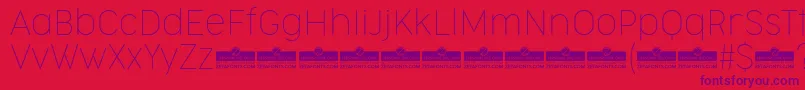 CocogooseNarrowThinTrial Font – Purple Fonts on Red Background