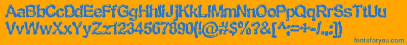 BnMTan Font – Blue Fonts on Orange Background