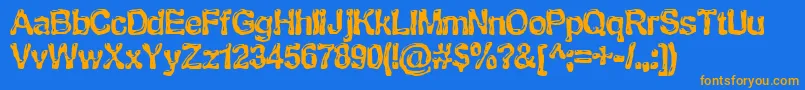 BnMTan Font – Orange Fonts on Blue Background