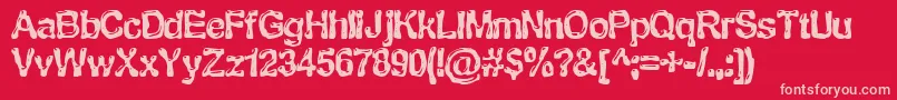 BnMTan Font – Pink Fonts on Red Background