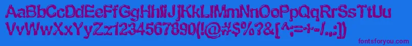 BnMTan Font – Purple Fonts on Blue Background