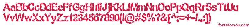 BnMTan Font – Red Fonts on White Background