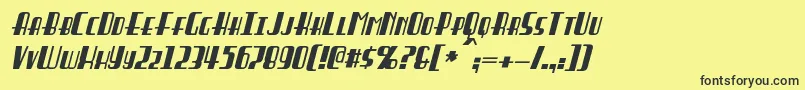 Fonte BraddingtonItalic – fontes pretas em um fundo amarelo