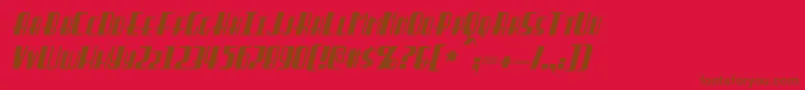 BraddingtonItalic Font – Brown Fonts on Red Background
