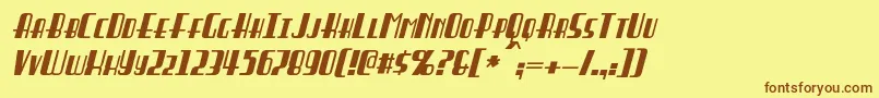 Fonte BraddingtonItalic – fontes marrons em um fundo amarelo