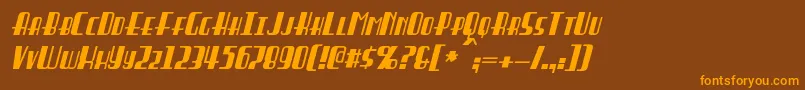 Fonte BraddingtonItalic – fontes laranjas em um fundo marrom