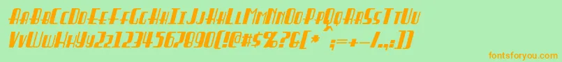 BraddingtonItalic Font – Orange Fonts on Green Background