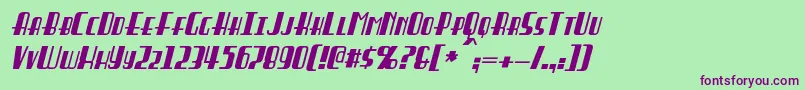 BraddingtonItalic Font – Purple Fonts on Green Background