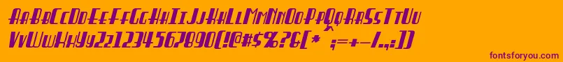BraddingtonItalic Font – Purple Fonts on Orange Background