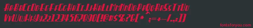 BraddingtonItalic Font – Red Fonts on Black Background