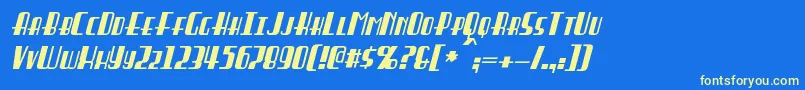 Police BraddingtonItalic – polices jaunes sur fond bleu