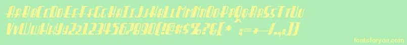 BraddingtonItalic Font – Yellow Fonts on Green Background