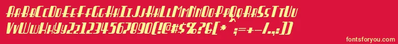 BraddingtonItalic Font – Yellow Fonts on Red Background