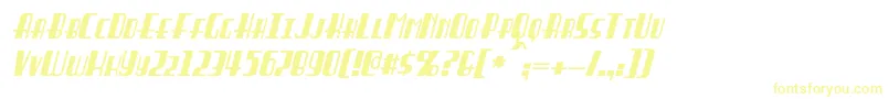 Police BraddingtonItalic – polices jaunes sur fond blanc