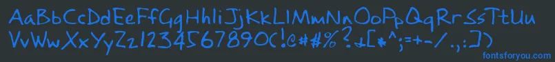 Шрифт ValleyRegular – синие шрифты на чёрном фоне
