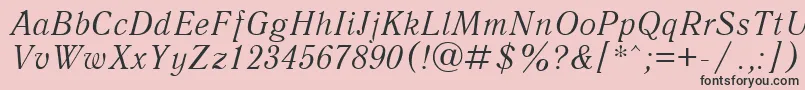 QuantantiquacttItalic Font – Black Fonts on Pink Background
