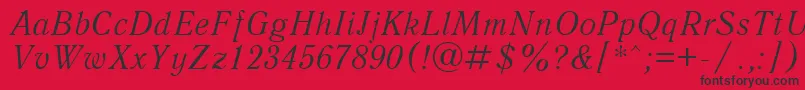 QuantantiquacttItalic Font – Black Fonts on Red Background