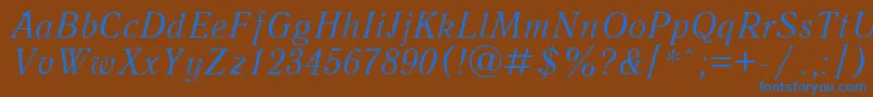 QuantantiquacttItalic Font – Blue Fonts on Brown Background