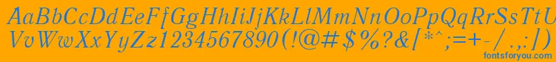 QuantantiquacttItalic Font – Blue Fonts on Orange Background