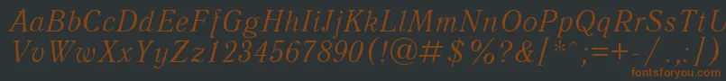 QuantantiquacttItalic Font – Brown Fonts on Black Background
