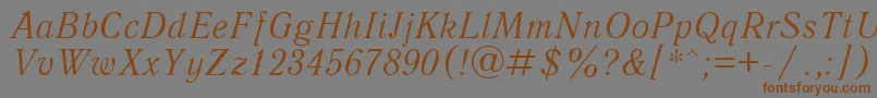 QuantantiquacttItalic Font – Brown Fonts on Gray Background