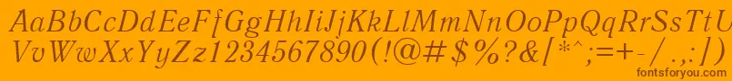 QuantantiquacttItalic Font – Brown Fonts on Orange Background