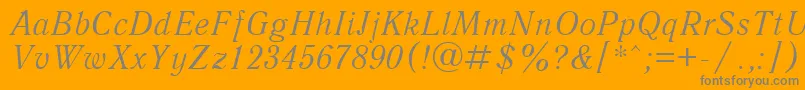 QuantantiquacttItalic Font – Gray Fonts on Orange Background