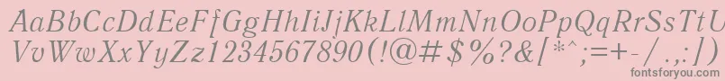 QuantantiquacttItalic Font – Gray Fonts on Pink Background