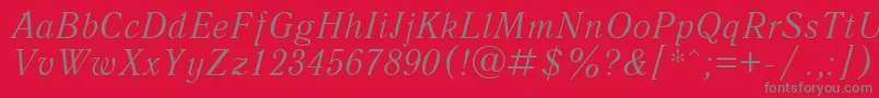 QuantantiquacttItalic Font – Gray Fonts on Red Background