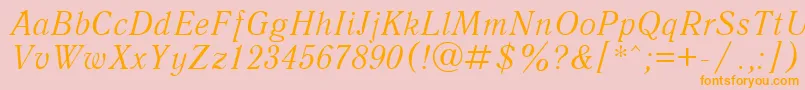 QuantantiquacttItalic Font – Orange Fonts on Pink Background