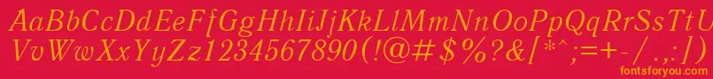 QuantantiquacttItalic Font – Orange Fonts on Red Background
