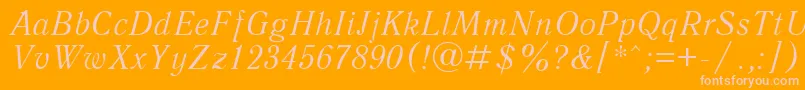 QuantantiquacttItalic Font – Pink Fonts on Orange Background